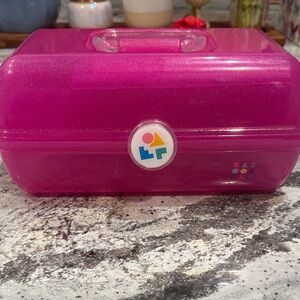 Caboodles Sparkly Hot Pink Plastic Makeup Carrying Case